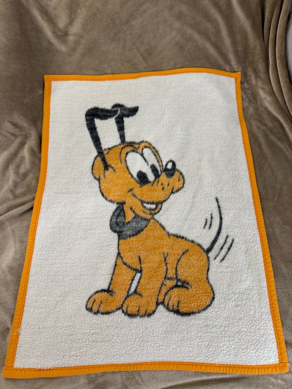 Vintage 1984 Biederlack Disney’s Baby Pluto Throw Blanket